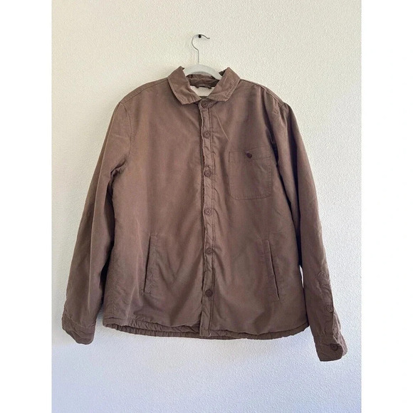Onia Sherpa-Line Cotton Shacket Jacket In Bison Brown XL - Picture 3 of 9